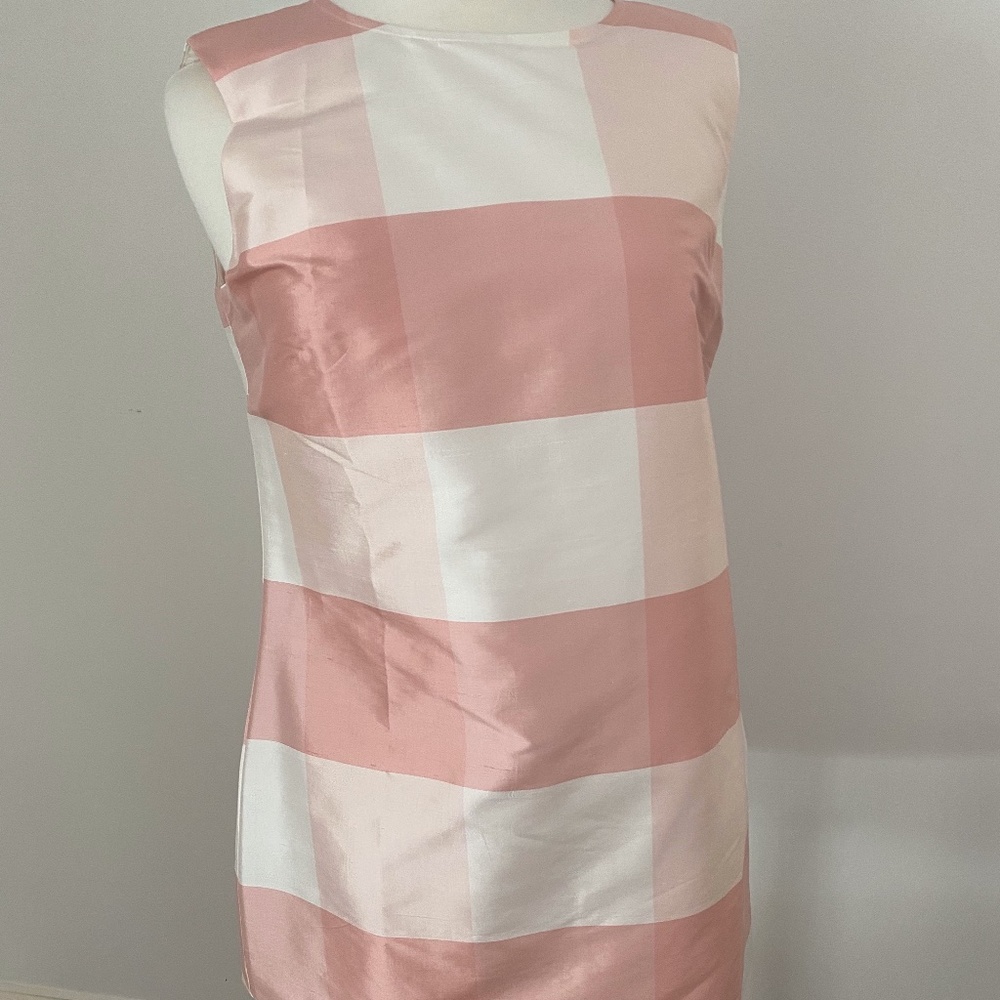 Checkered Pink & White Shift Dress Size Medium